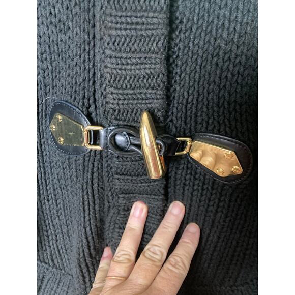 Michael Kors Poncho Style Sweater Coat with Gold Tone‎ Toggles XS - Picture 4 of 9